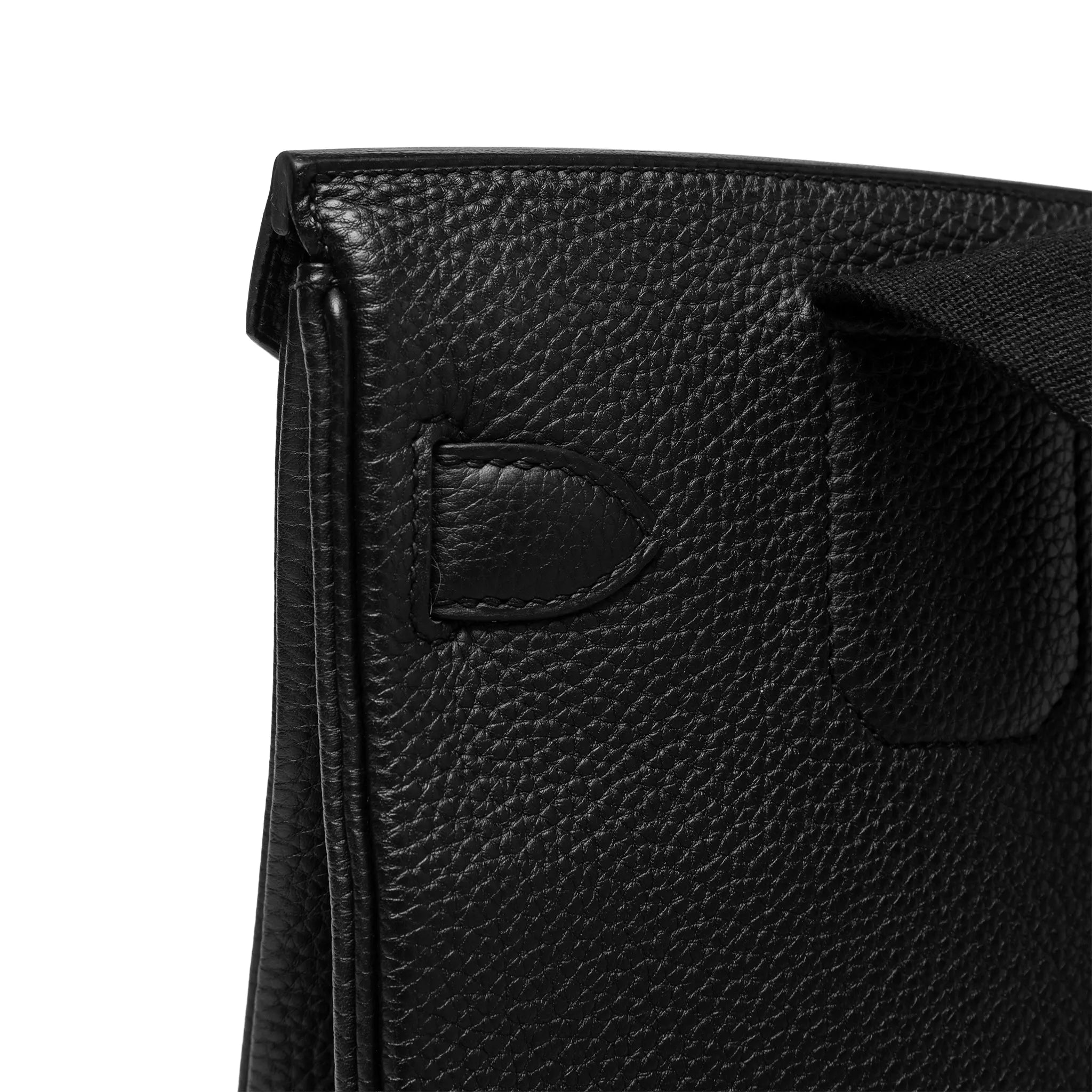 Detailed View of Hermes Hac a Dos PM Togo Calfskin Black Palladium Hardware Backpack